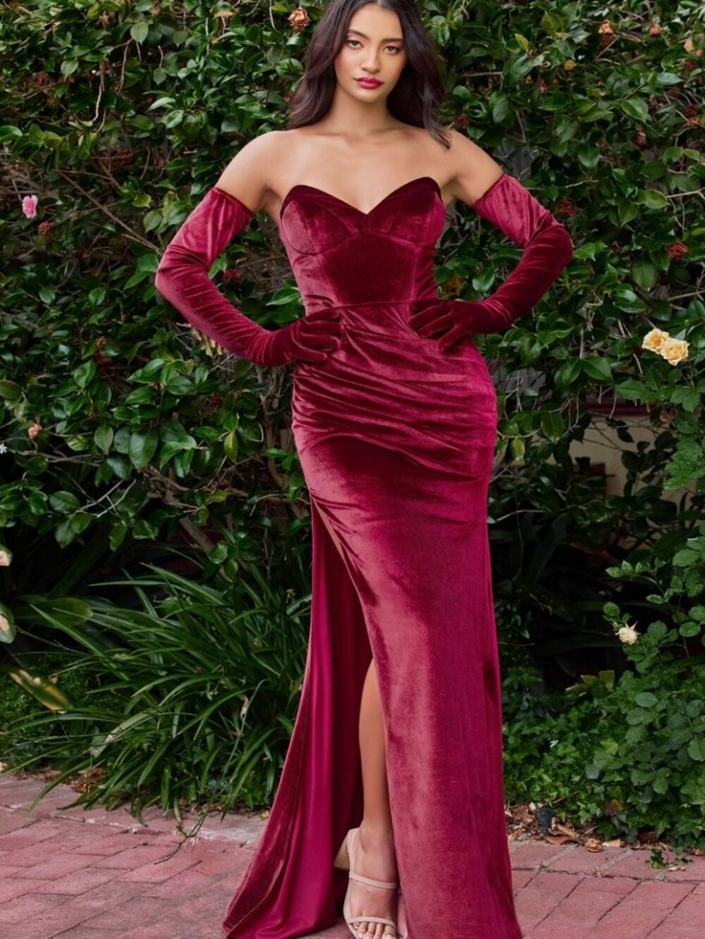 NEW BURGUNDY Evening Gown Floor Length Formal Elegant Stunning CH176